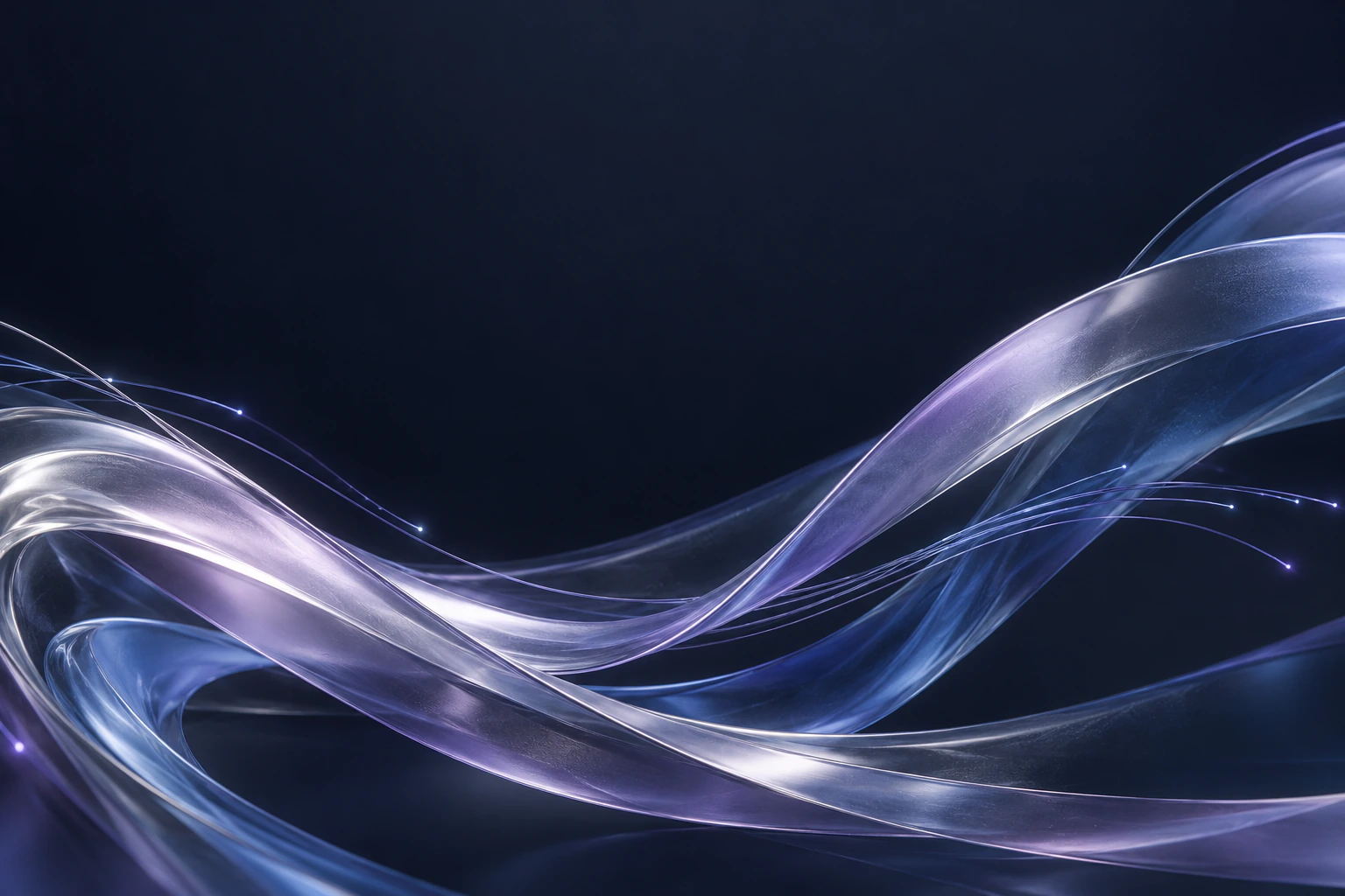 Fluxos de vidro e luz em tons de azul e lavanda